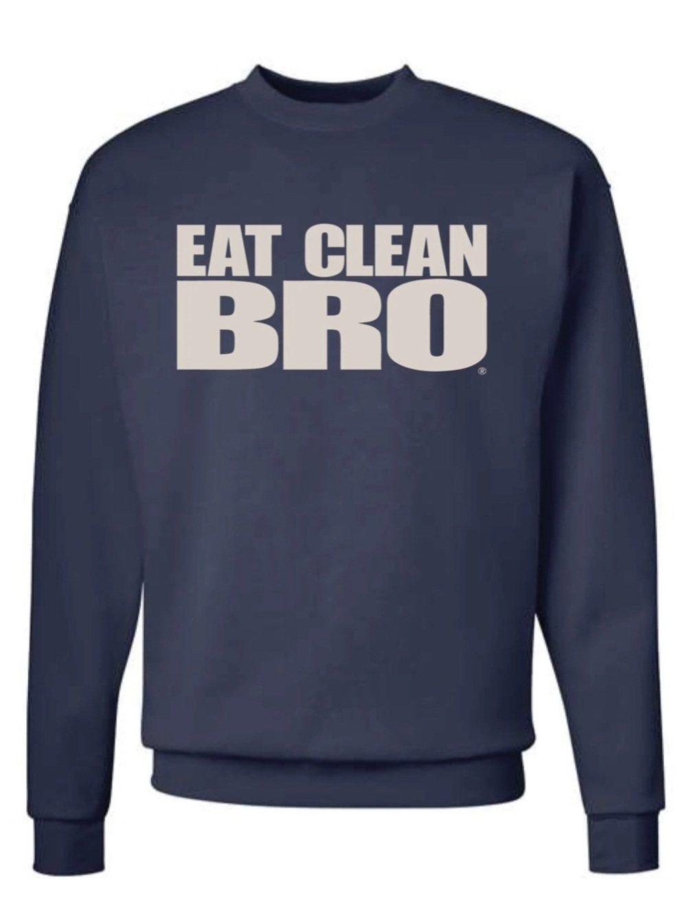 EAT CLEAN BRO Navy Graphic Sweatshirt size S long sleeve
